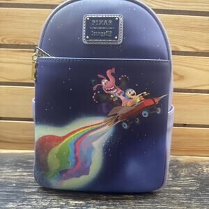 Loungefly Disney Pixar Inside Out Bing Bong Joy Mini Backpack Bag Rainbow Candy